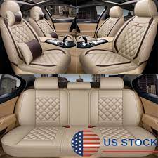 Beige Pu Leather Car Seat Covers W