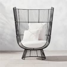 Raine Curved Black Wire Patio Lounge Chair
