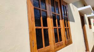 latest wooden door window size with