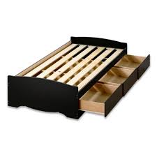 prepac sonoma twin xl wood storage bed