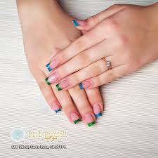 blue polish nail spa nail salon