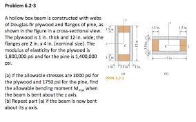 solved problem 6 2 3 a hollow box beam