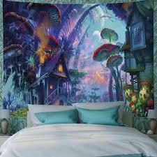 Sunset Wall Tapestry Forest Tree