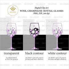 Wine Champagne Bottle Glasses Clipart