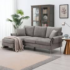 chenille l shaped modern sectional sofa