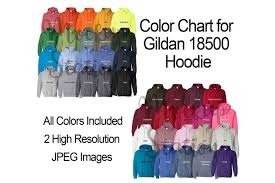 Color Chart For Gildan 18500 Hoodie Digital Color Chart By