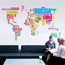Diy Art Vinyl World Map Wall Stickers