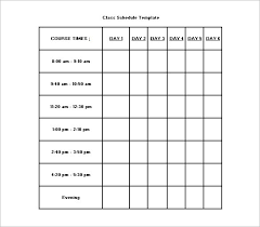 College School Schedule Template Under Fontanacountryinn Com
