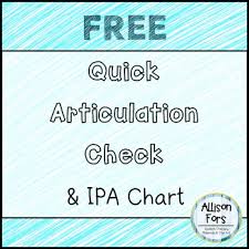 Free Articulation Assessment Ipa Chart Speech Therapy