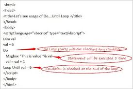 Vbscript Loops For Loop Do Loop And While Loop