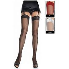 Details About Fishnet Thigh High Stockings With Lace Top Adult Womens Std Plus Size Hosiery