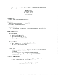 High Schooldent Resume With No Work Experience Perfect In