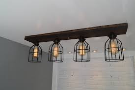 Other lights will feature clear glass or clear plastic that. Wood Flush Mount Ceiling Light With Cages Jacobean West Ninth Vintage