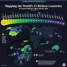 mapped the 25 richest countries in the