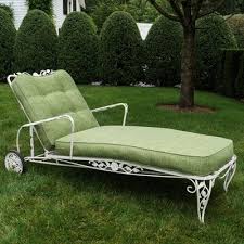 White Wrought Iron Chaise Lounge Chair