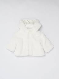 Liu Jo Baby Jacket In Faux Fur Ivory
