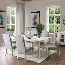 East west 9pc vancouver dining set table w/ 8 padded seat chairs in espresso. Furniture Of America Sope Modern White Dining Chairs Set Of 2 Overstock 22048727