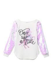 Beautees Once Upon A Time Long Sleeve Sequin Top Big Girls Hautelook