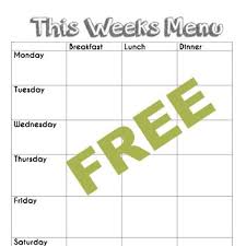 Free Blank Menu Planning Template And Weekly Menu Plan
