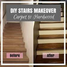 diy stairs makeover from carpet to