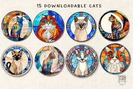 Cat Clipart Stained Glass Cat Png