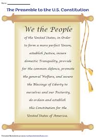 The Preamble To The Constitution Chart Constitution