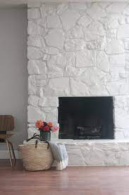 to paint a stone fireplace on a budget
