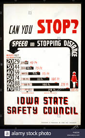 Safety Poster Features A Chart Including Miles Per Hour