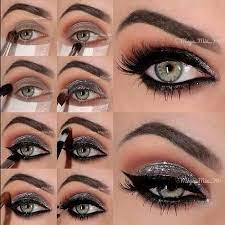 makeup for gray eyes and dark hair step