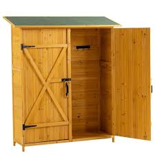 Natural Wood Outdoor Storage Cabinet