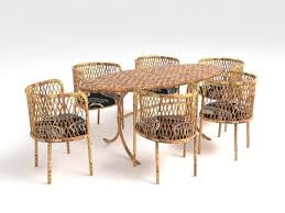 Bamboo Dining Table Set 251574611 Pond5