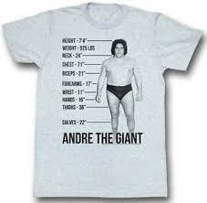 Details About Andre The Giant Size Chart Specs Adult T Shirt Wwe Wrestling