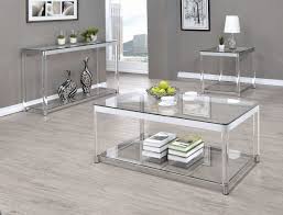 Acrylic Chrome And Glass Coffee Table