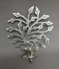 wall sconce silver plated on brass tree