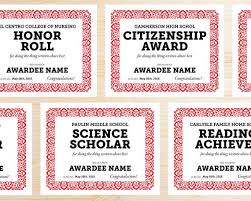 Editable School Award Certificates Instant Download Printable General Purpose Elementary Middle High School Homeschool Red