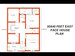 30x40 East Face House Plan 2 Bed Room