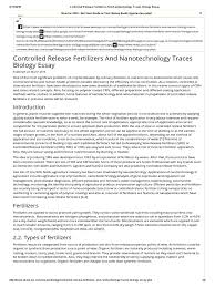 controlled release fertilizers and nanotechnology traces biology controlled release fertilizers and nanotechnology traces biology essay fertilizer nanocomposite