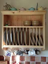 Solid Pine Kitchen Wall Unit Plate Rack