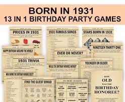 It's actually very easy if you've seen every movie (but you probably haven't). 13 1 Born In 1931 Game Bundle Printables Depot