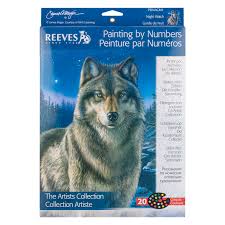 Reeves Artist Collection Paint By Numbers Wolf Night Watch