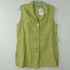 Details About New Chicos Design Size 1 Button Down Linen Sleeveless Tunic Top Womens Size 8 M
