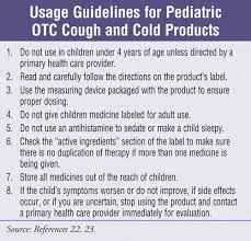 otc cough and cold cations in children