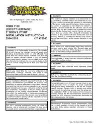 body lift kit installation instructions