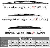 Otuayauto Front And Rear Windshield Wiper Blade Kit For