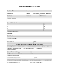 Position Request Form Template Word Pdf By Business In