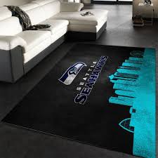 seattle seahawks skyline nfl area rug