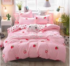 strawberry cute bedding set king queen