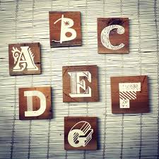 5x Alphabet Letters Wall Hanging On