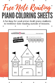 There are six pages in all, each featuring a different character playing the piano. Note Reading Coloring Pages For Primer Piano Kids Teach Piano Today