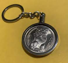 rare singapore 1 coin keychain